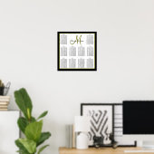 Namen van monogram sjabloon Wedding Seating Chart Poster (Thuiskantoor)
