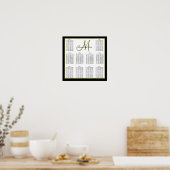 Namen van monogram sjabloon Wedding Seating Chart Poster (Keuken)