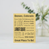 Namen van plaatsen in het centrum van Denver, CO Briefkaart (Staand voorkant)