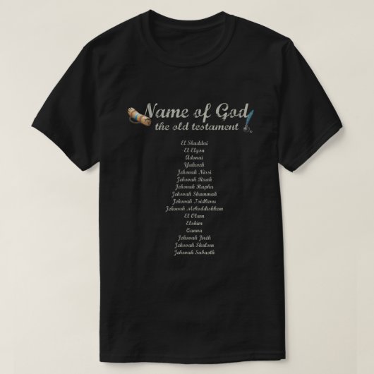 Namen van Yahweh YHWH God Inspirerend Christelijk T-shirt (Design voorkant)