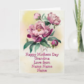 Namen veranderen, Gelukkige Moederdag Oma Pioen Kaart (Voorkant)