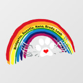 Namen voor aangepaste overschrijdende regenboogbru raamsticker (Vel)