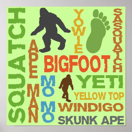 Namen voor Bigfoot Poster (Voorkant)