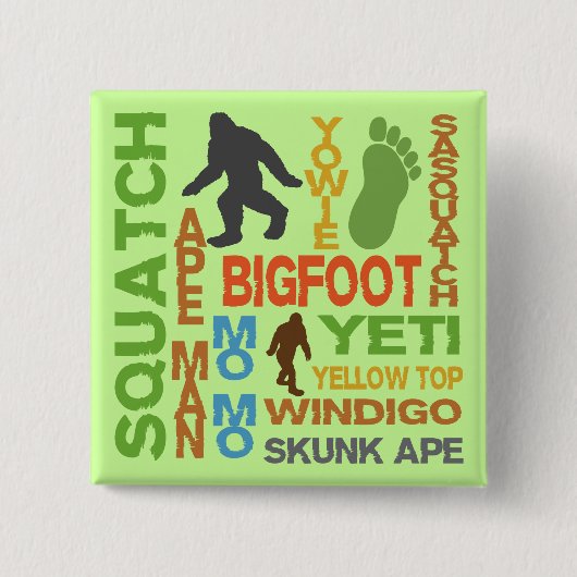 Namen voor Bigfoot Vierkante Button 5,1 Cm (Voorkant)