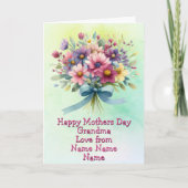Namen wijzigen Happy Mothers Day Oma Ribbon Kaart (Voorkant)