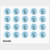Namensaufkleber - Babydrache blau Ronde Sticker (Vel)