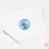 Namensaufkleber - Babydrache blau Ronde Sticker (Envelop)