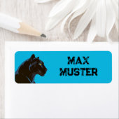 Namensaufkleber eckig - blau - Schwarzer Panther Etiket (Insitu)