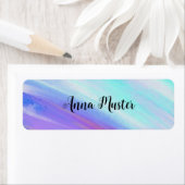 Namensaufkleber - eckig Farbverlauf - lila türkis Etiket (Insitu)