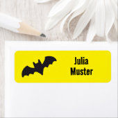 Namensaufkleber eckig - Fledermaus gelb schwarz Etiket (Insitu)