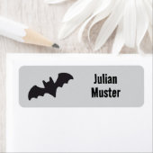 Namensaufkleber eckig - Fledermaus grau schwarz Etiket (Insitu)