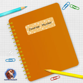 Namensaufkleber eckig - Herzchen gelb Etiket