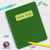 Namensaufkleber eckig - Herzchen grün Etiket