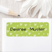Namensaufkleber eckig - Herzchen grün Etiket (Insitu)