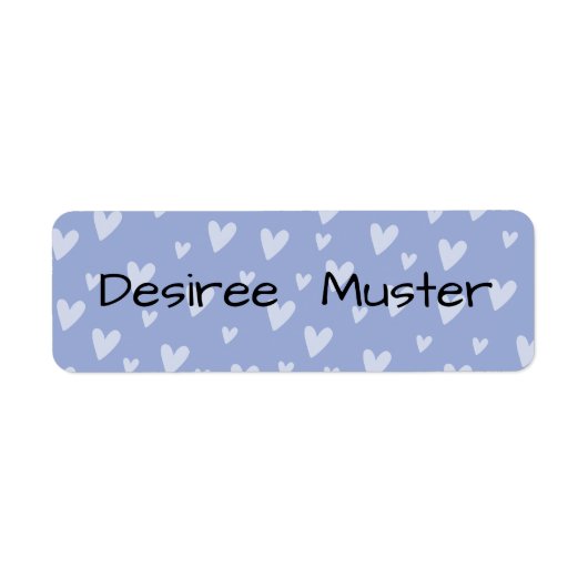 Namensaufkleber eckig - Herzchen lila blau Etiket (Voorkant)
