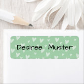 Namensaufkleber eckig - Herzchen mint grün Etiket (Insitu)