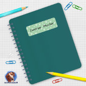 Namensaufkleber eckig - Herzchen mint grün Etiket