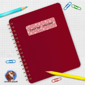 Namensaufkleber eckig - Herzchen rot Etiket