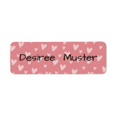 Namensaufkleber eckig - Herzchen rot Etiket (Voorkant)