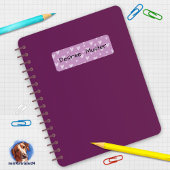 Namensaufkleber eckig - Herzchen violett Etiket