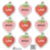 Namensaufkleber Erdbeere | 9 Kontur - Aufkleber Sticker (Voorkant)