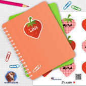 Namensaufkleber Erdbeere | 9 Kontur - Aufkleber Sticker