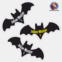 Namensaufkleber Fledermaus | 9 Kontur -