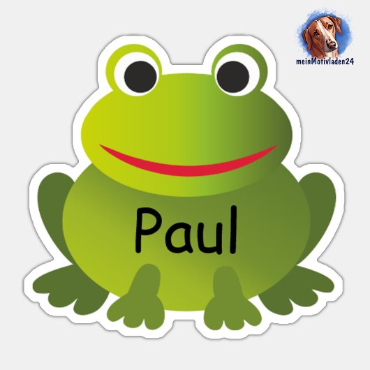 Namensaufkleber Frosch | 9 Kontur - Sticker