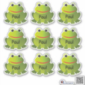Namensaufkleber Frosch | 9 Kontur - Sticker (Voorkant)