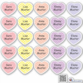 Namensaufkleber Kleine Herzen 2 | Form - Aufkleber Sticker (Voorkant)