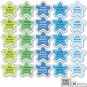 Namensaufkleber Kleine Sterne 2 | Form - Aufkleber Sticker (Voorkant)