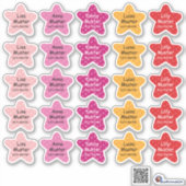 Namensaufkleber Kleine Sterne 3 | Form - Aufkleber Sticker (Voorkant)