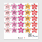 Namensaufkleber Kleine Sterne 3 | Form - Aufkleber Sticker (Vel)