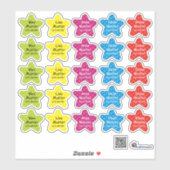 Namensaufkleber Kleine Sterne | Form - Aufkleber Sticker (Vel)