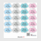 Namensaufkleber Kleine Wolken | Form - Sticker (Vel)