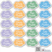 Namensaufkleber Kleine Wolken Schneestern | Form - Sticker (Voorkant)