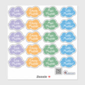 Namensaufkleber Kleine Wolken Schneestern | Form - Sticker (Vel)