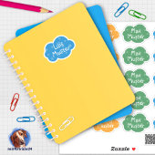 Namensaufkleber Kleine Wolken Schneestern | Form - Sticker