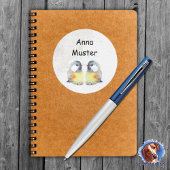 Namensaufkleber -  Kohlmeise Aquarell |  Ronde Sticker