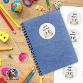 Namensaufkleber -  Kohlmeise Aquarell |  Ronde Sticker