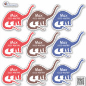 Namensaufkleber Langhals Dino 2 | Form - Aufkleber Sticker (Voorkant)