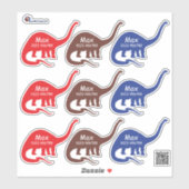 Namensaufkleber Langhals Dino 2 | Form - Aufkleber Sticker (Vel)