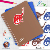 Namensaufkleber Langhals Dino 2 | Form - Aufkleber Sticker