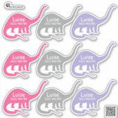 Namensaufkleber Langhals Dino 3 | Form - Aufkleber Sticker (Voorkant)