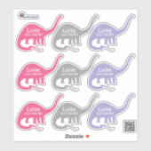 Namensaufkleber Langhals Dino 3 | Form - Aufkleber Sticker (Vel)