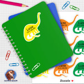 Namensaufkleber Langhals Dino 4 | Form - Aufkleber Sticker