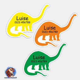 Namensaufkleber Langhals Dino 4 | Form - Aufkleber Sticker