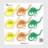 Namensaufkleber Langhals Dino 4 | Form - Aufkleber Sticker (Vel)
