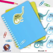 Namensaufkleber Langhals Dino | Kontur - Aufkleber Sticker