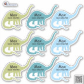 Namensaufkleber Langhals Dino | Kontur - Aufkleber Sticker (Voorkant)